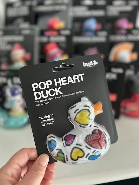 BUD Luxury Pop Heart Rubber Duck