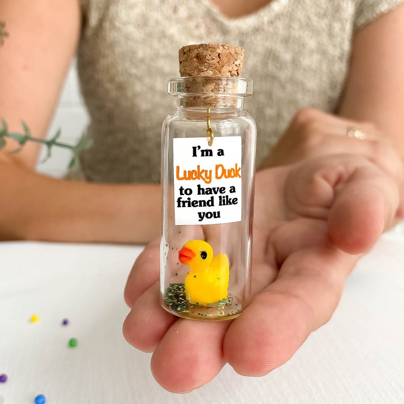 rubber duck in a bottle