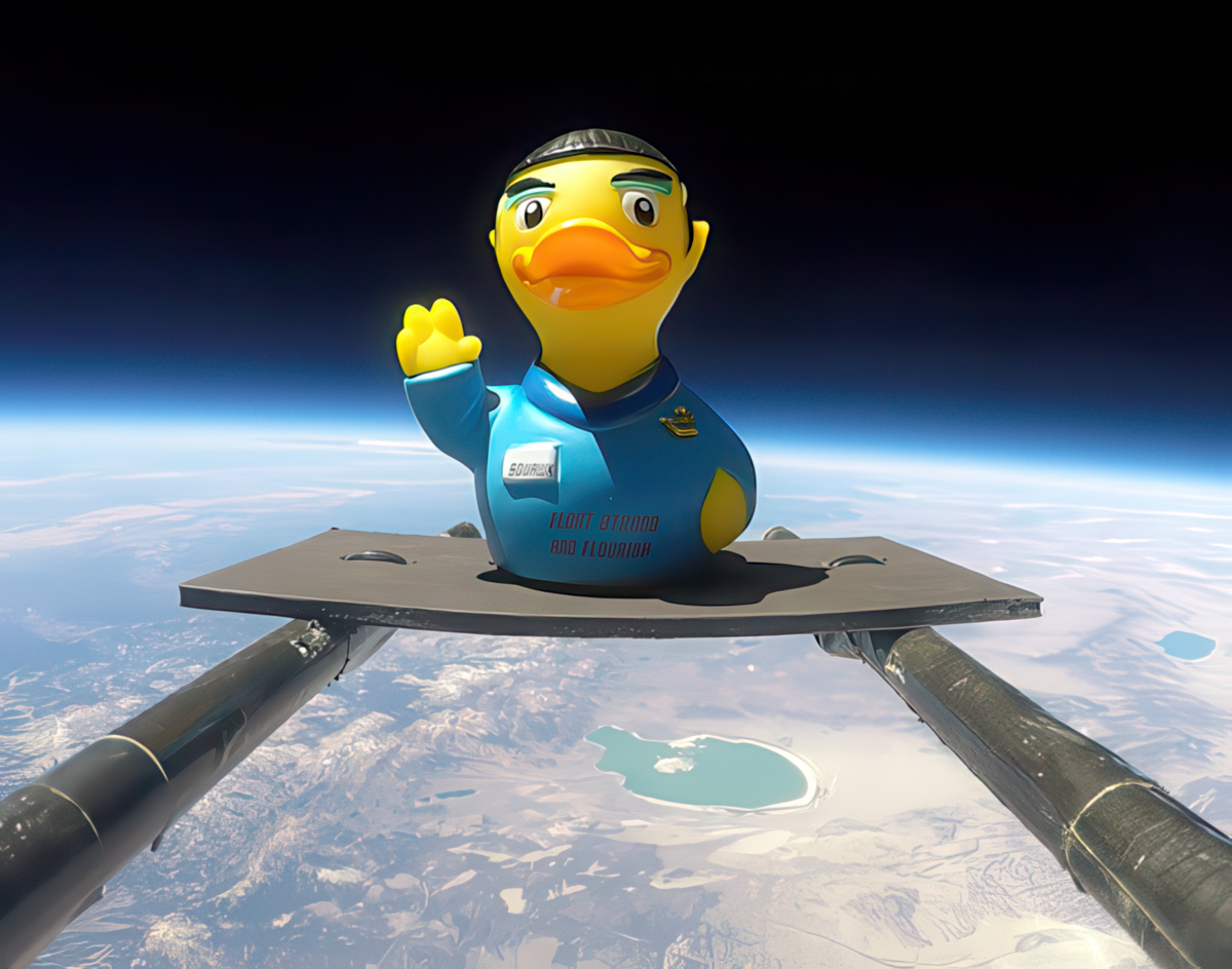 rubber duck in space